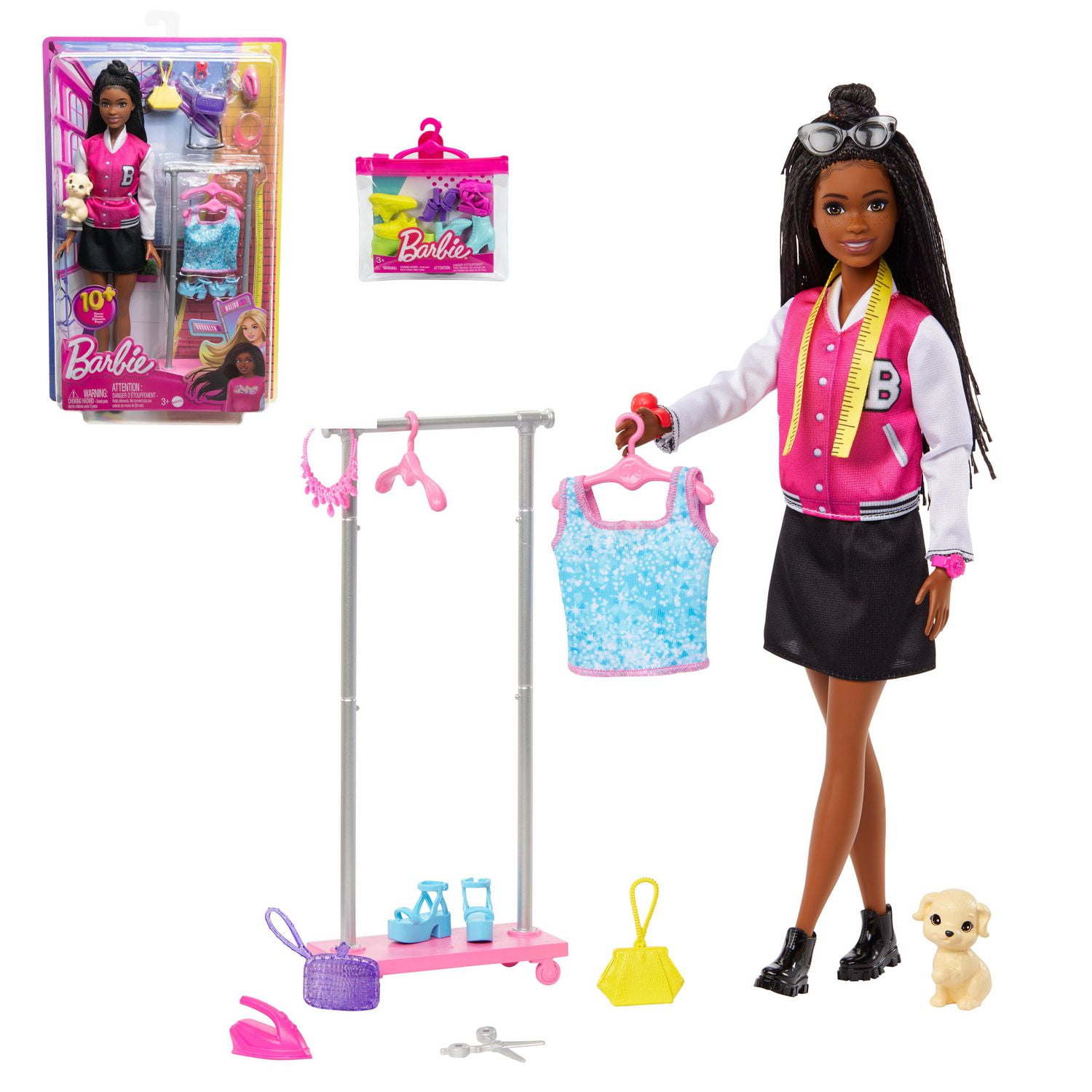 Barbie Bundle Brooklyn Stylist Doll and 14 Accessories Playset and Shoe Pack Walmart