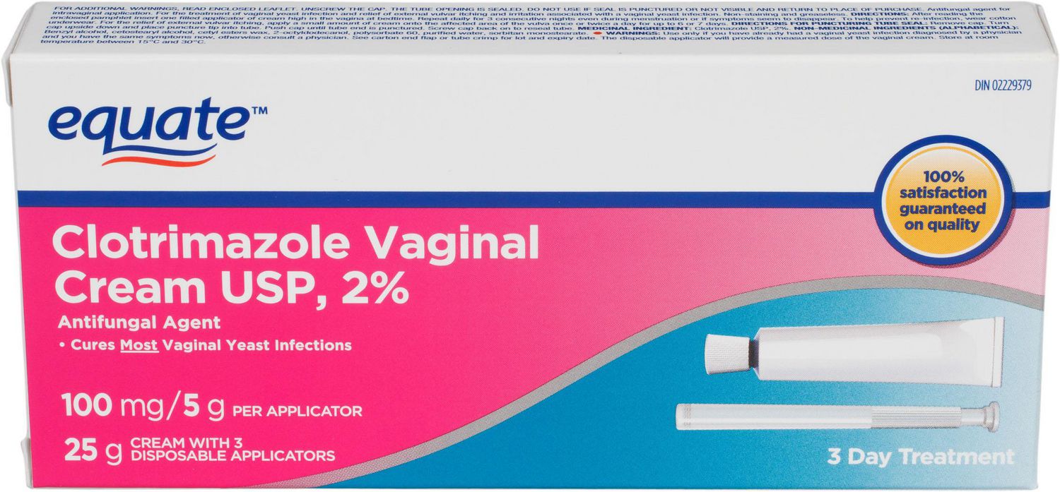 Equate Clotrimazole 2% Vaginal Cream - 3 Day Treatment, Clotrimazole 2% 25  g 