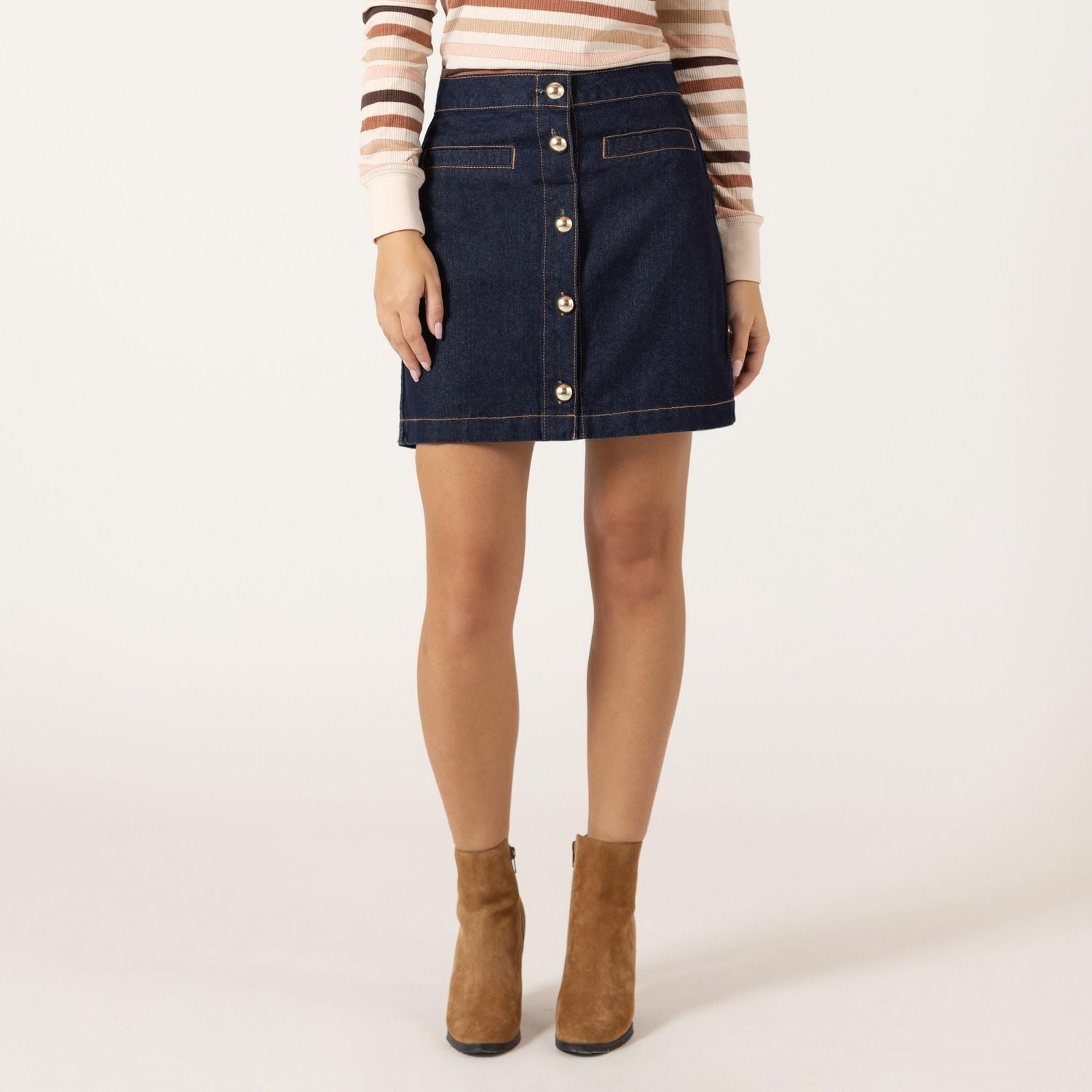 Bloom Girl Button up mini jean skirt