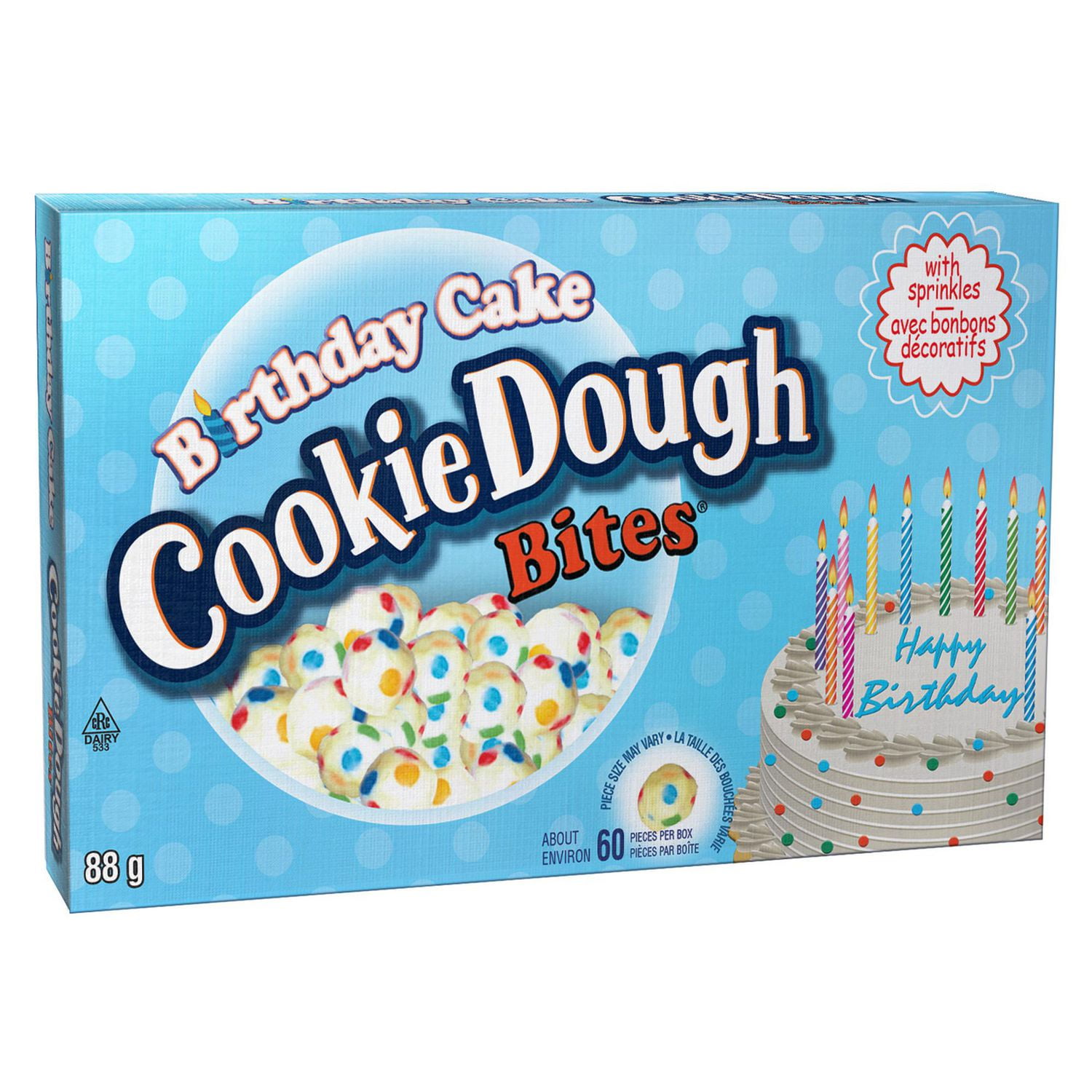 Gâteau d’anniversaire à la Cookie Dough Bites®, boîte de théâtre