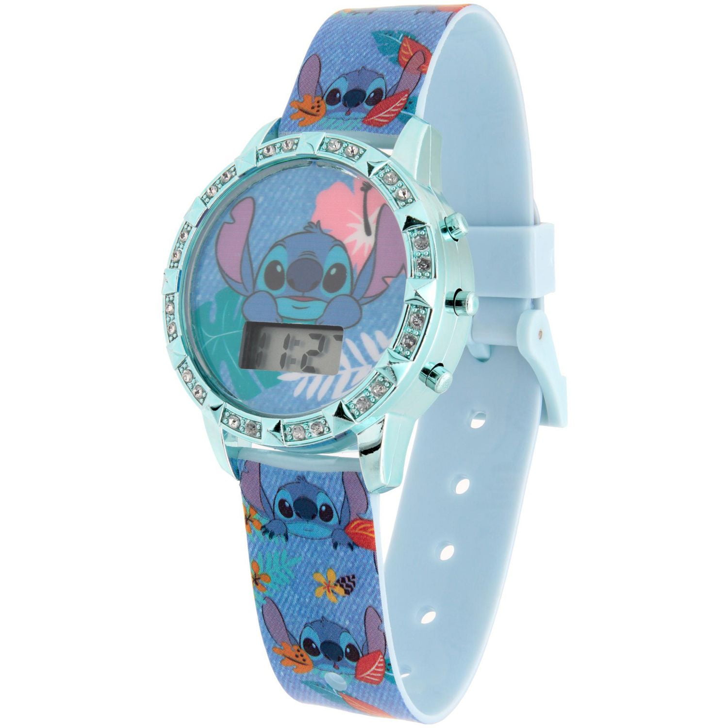 Disney Stitch Digital Kids’ Watch Gift Set with Bead Bracelet & Sparkle Hair Tie