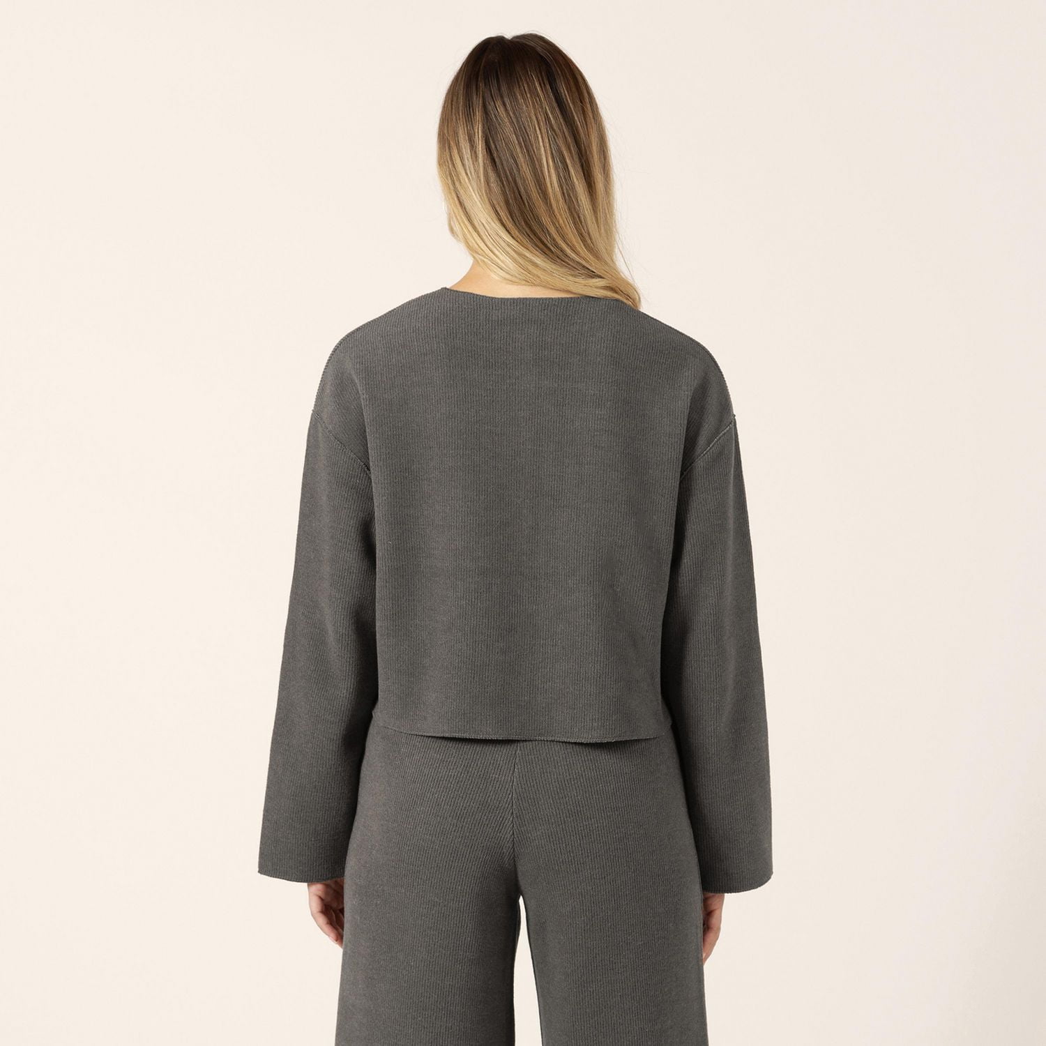 Bloom Girl Long sleeve cropped button up sweater