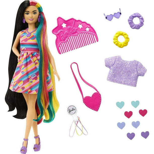 Barbie Ultra Chevelure Poupée à thème de cœurs, cheveux 21,59 cm