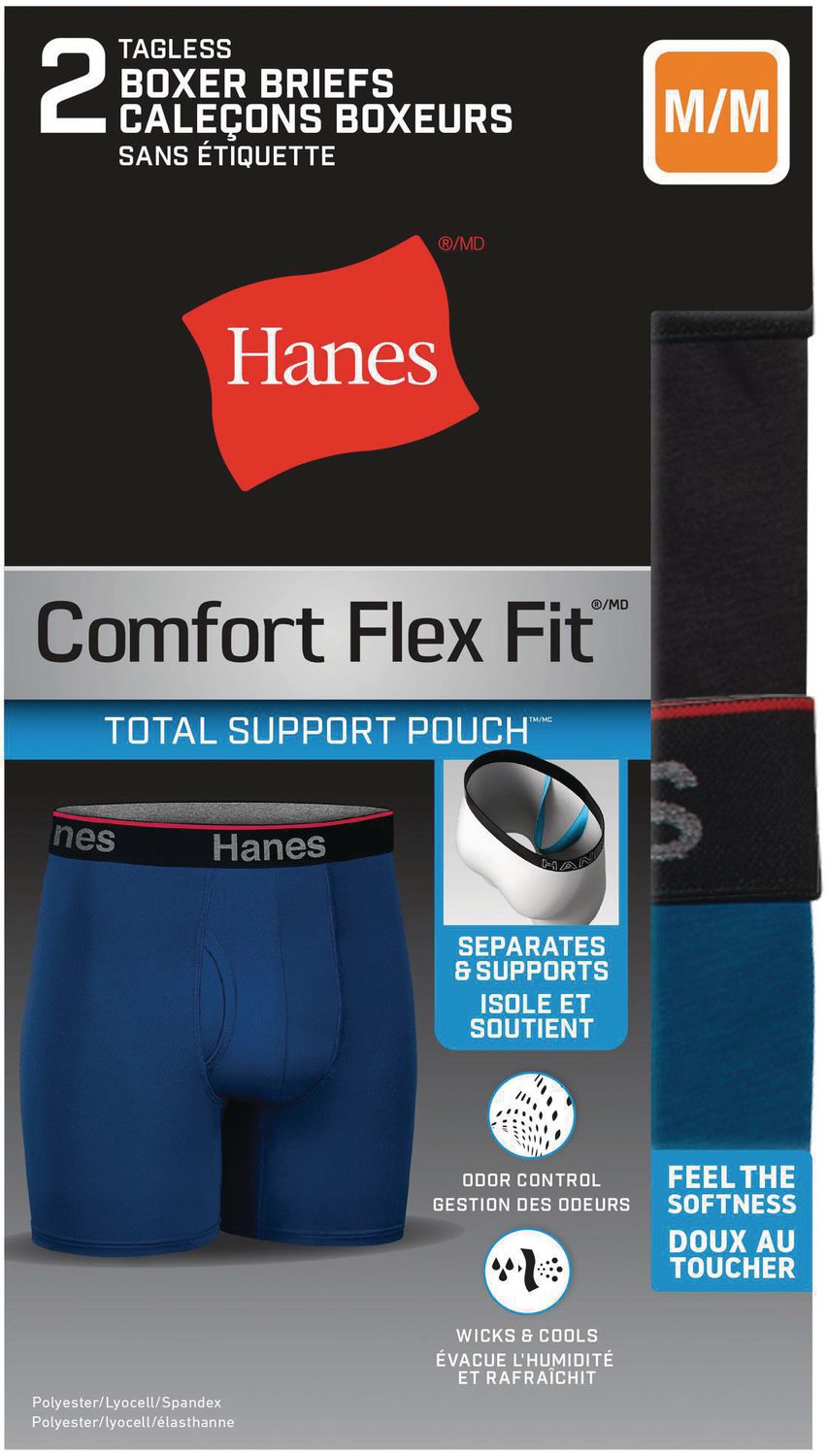 Hanes Total Support Pouch Men's Trunks, Anti-Chaffing, Moisture-Wicking  Underwear Odor Control, Pack of 3, Assorted, 2X : : Clothing,  Shoes & Accessories