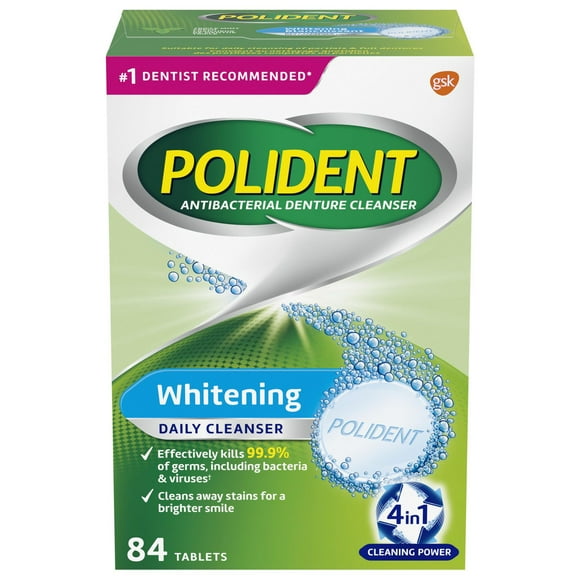 Polident Blanchissant Nettoyant quotidien pour prothèses dentaires Polident Fraîcheur de menthe