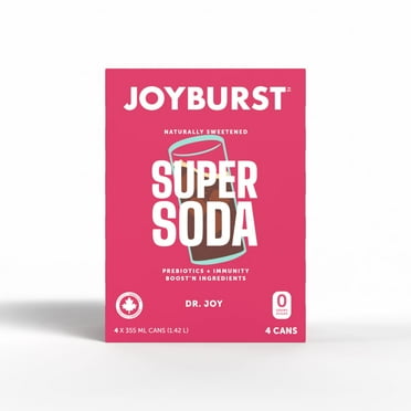 Joyburst Dr. Joy Super Soda, 355 ml, paquet de 4 canettes