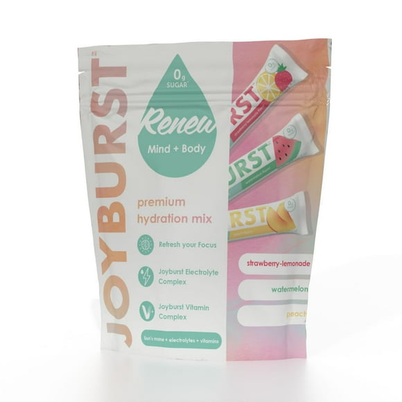 Joyburst Renew Sachets de boissons hydratantes de qualité supérieure, assortiment varié