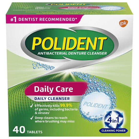 Polident Soins quotidiens Nettoyant pour prothèses dentaires 40
