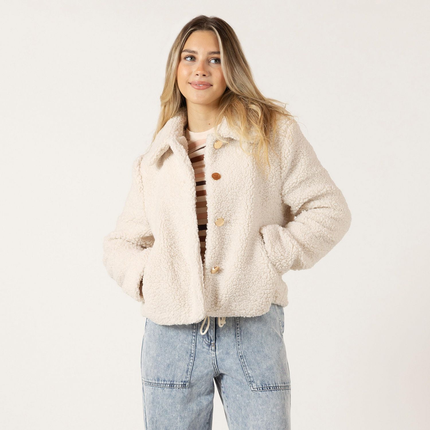 Bloom Girl Button up Fleece Sherpa jacket