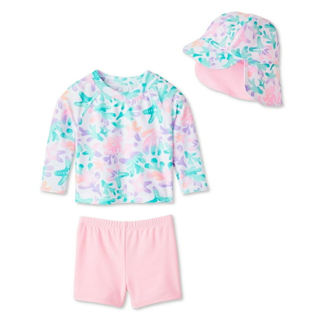 Ensemble de bain anti-UV 3 pièces George pour bébés filles