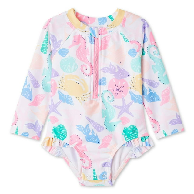 George Baby Girls' One Piece Ruffle Swimsuit