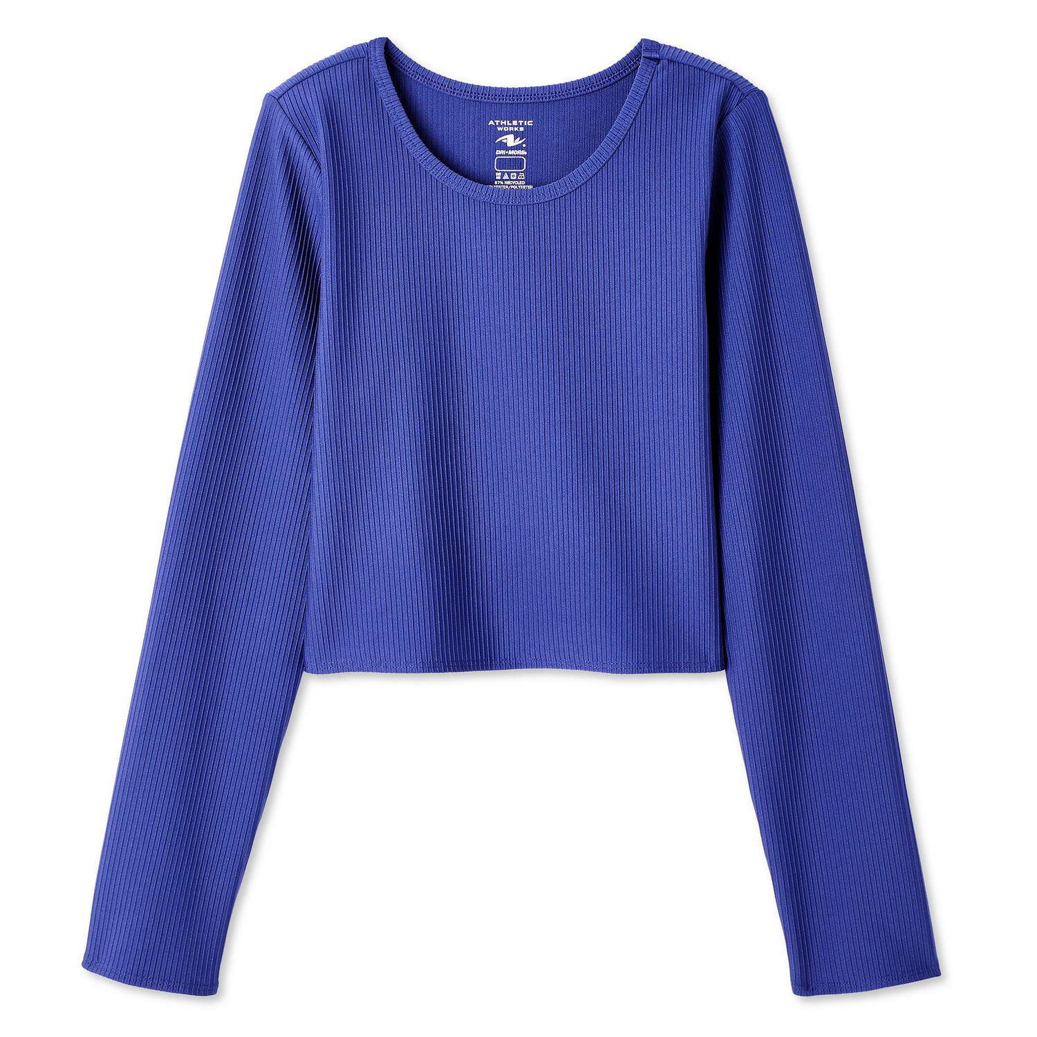 Athletic Works Girls' Long Sleeve Rib Top