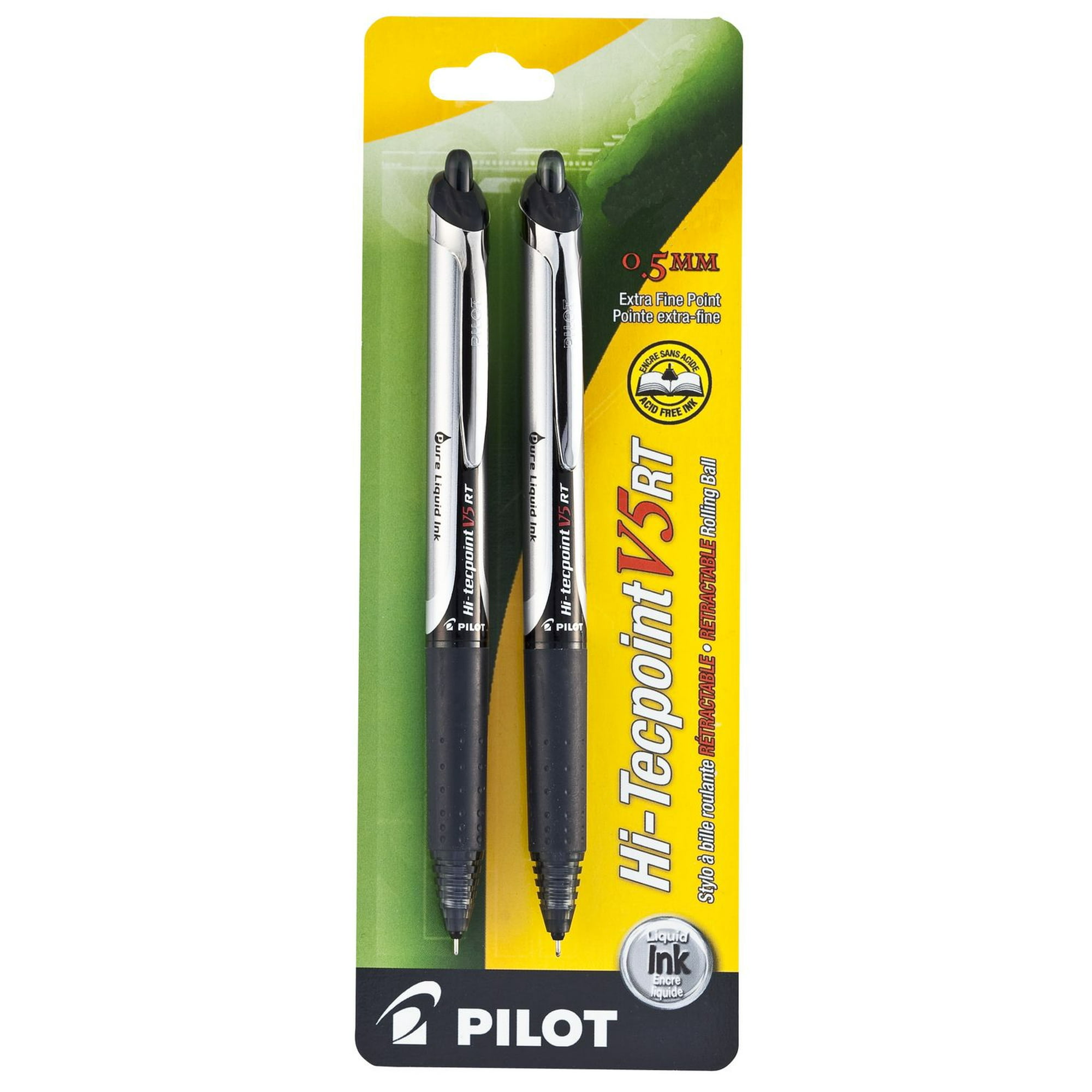 Pilot Hi-Tecpoint V5 RTRetractable Roller Ball Pens - Black