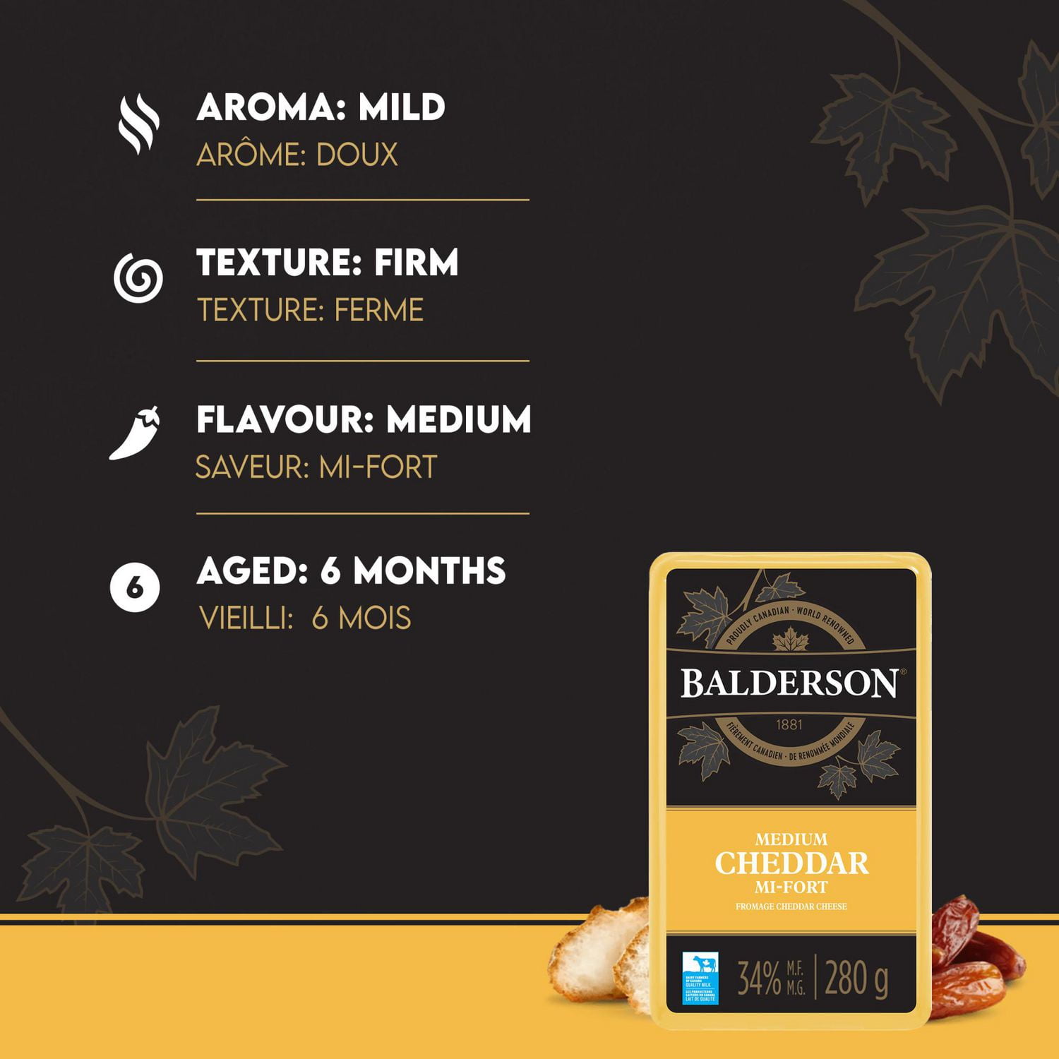 Balderson Medium Cheddar, 280 g