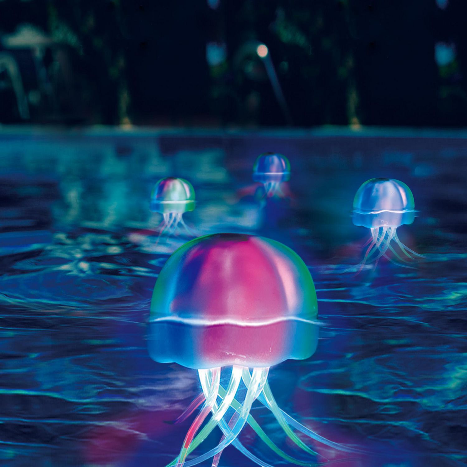 summer waves aqua glow floating jellyfish led swimming pool light