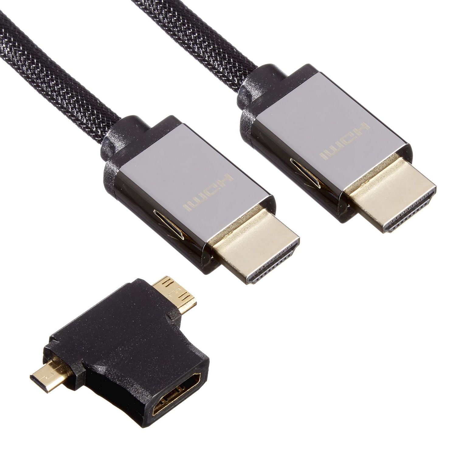 Black  3' Premium HDMI Mini and MicroAdapter Walmart Canada
