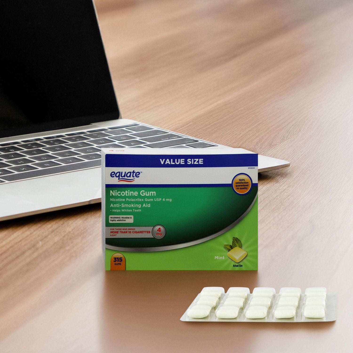 Equate Nicotine Gum, Mint, 4mg