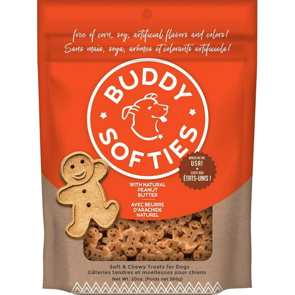 Friandises Buddy Biscuits pour chiens, moelleuses et sans céréales, au beurre d’arachide, sachet de 20&nbsp;oz. Friandises Buddy Biscuits