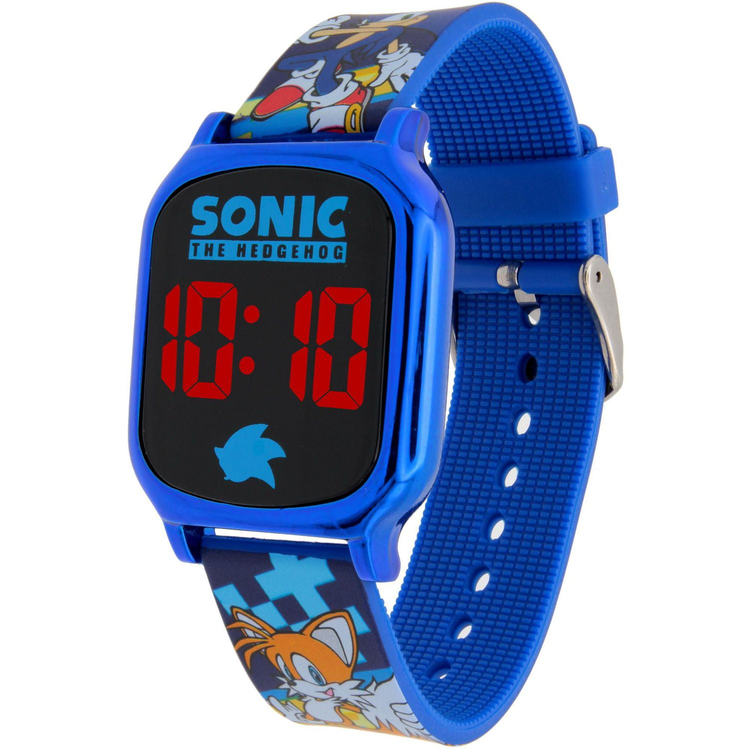 Sonic the Hedgehog Kids’ Digital LED Watch – Blue Strap with Sonic & Tails Design