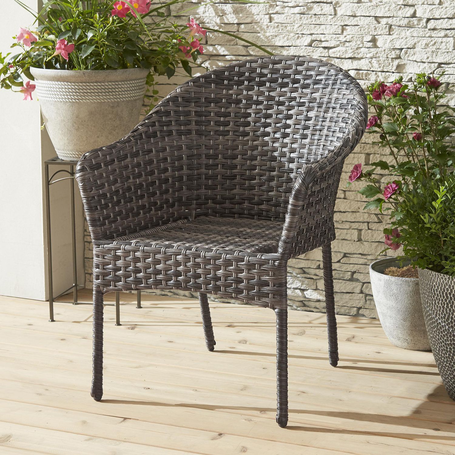 Equal, chaise pour jardin extérieur, terrasse en rotin synthétique
