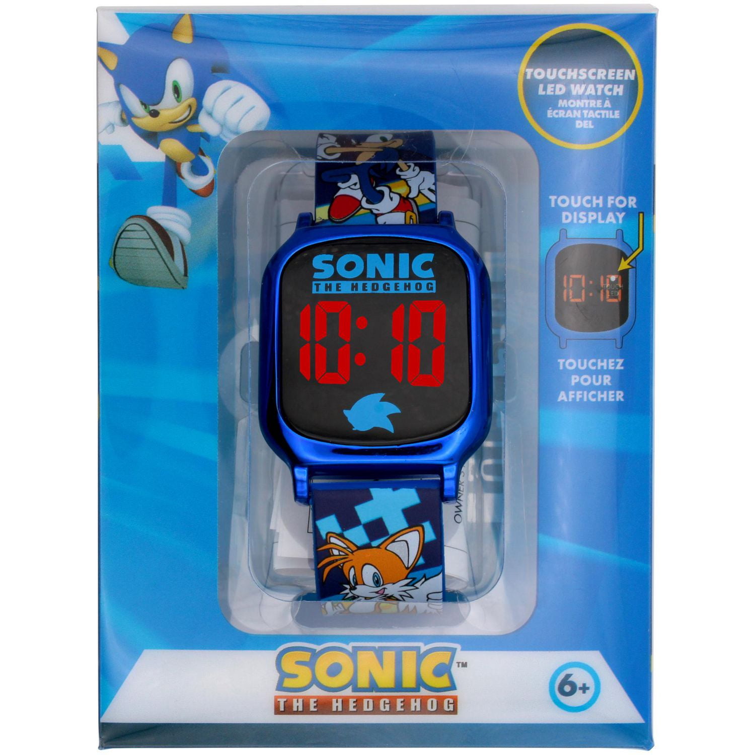 Sonic the Hedgehog Kids’ Digital LED Watch – Blue Strap with Sonic & Tails Design