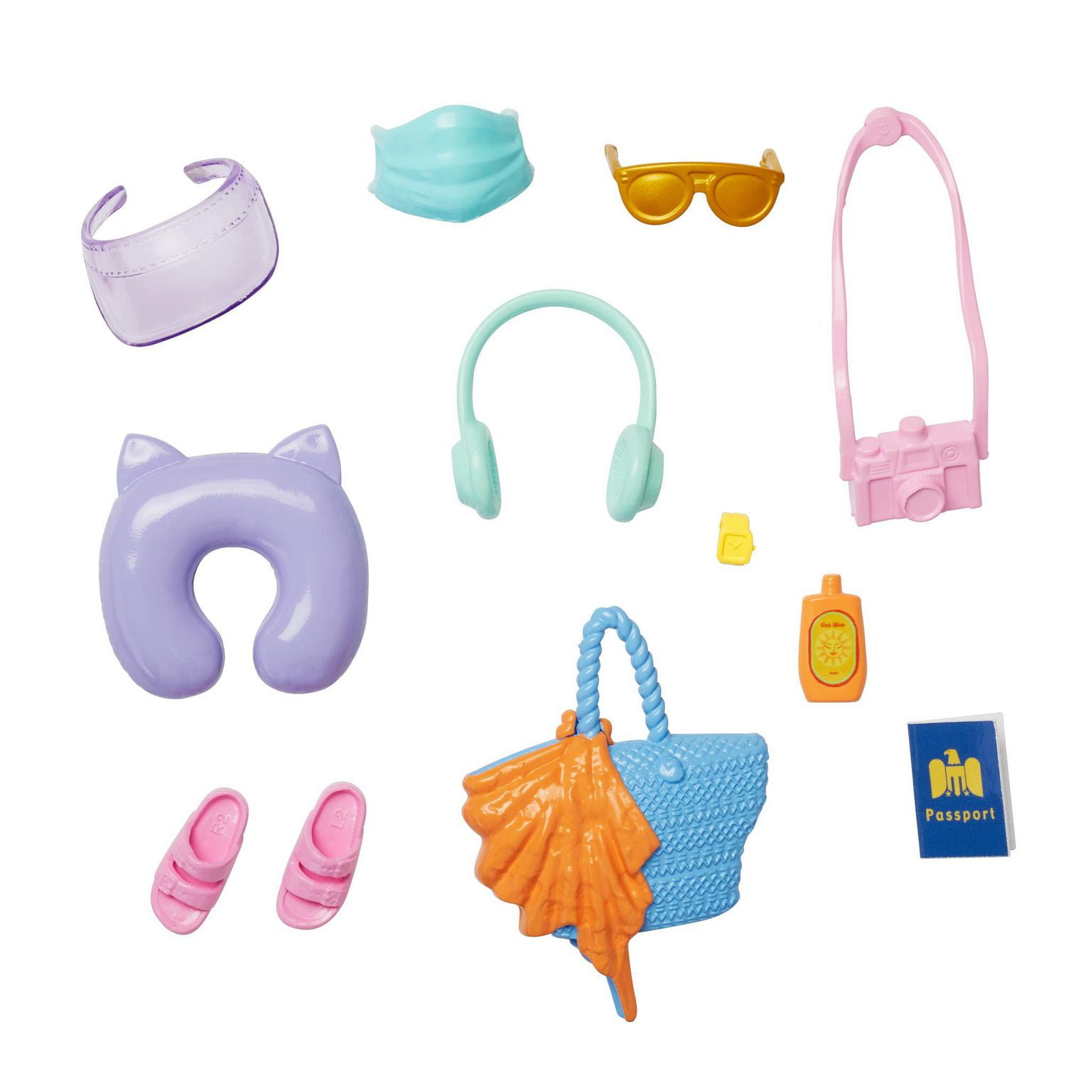 Barbie Accessories Assortment with 11 Themed Storytelling Pieces for Barbie Dolls