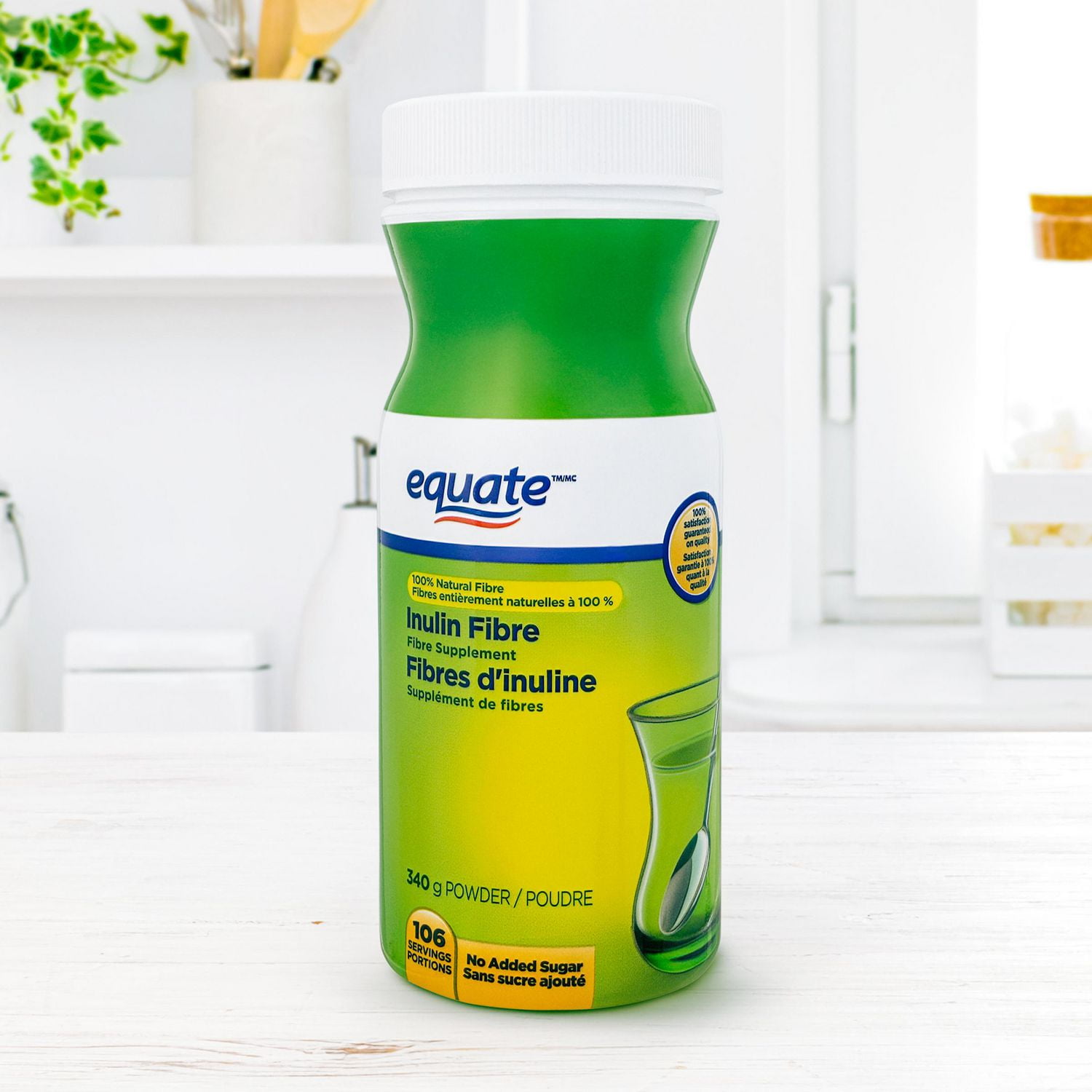 Equate Inulin Fibre, No Added Sugar, 340 g Powder, 106 Servings