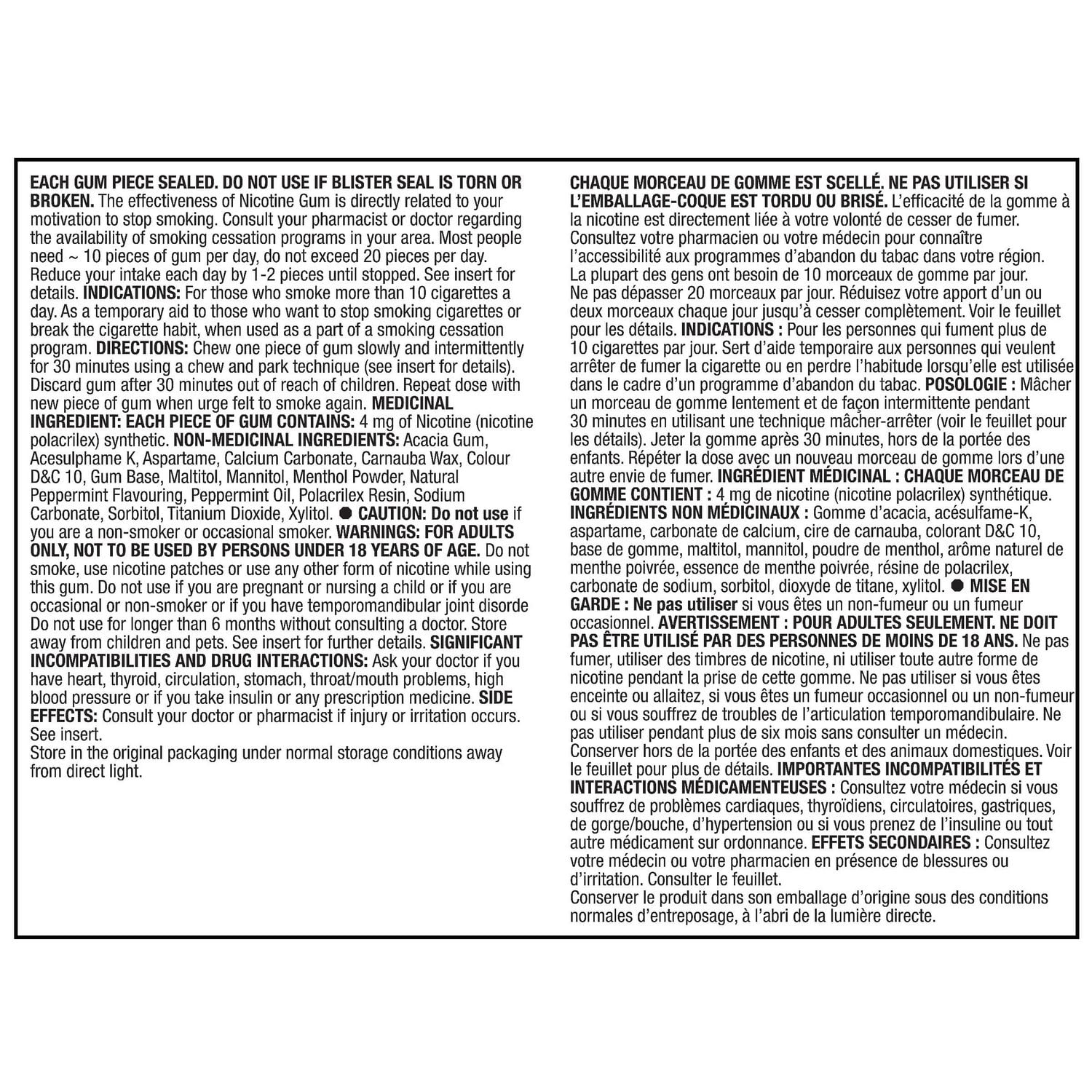 Equate Nicotine Gum, Mint, 4mg