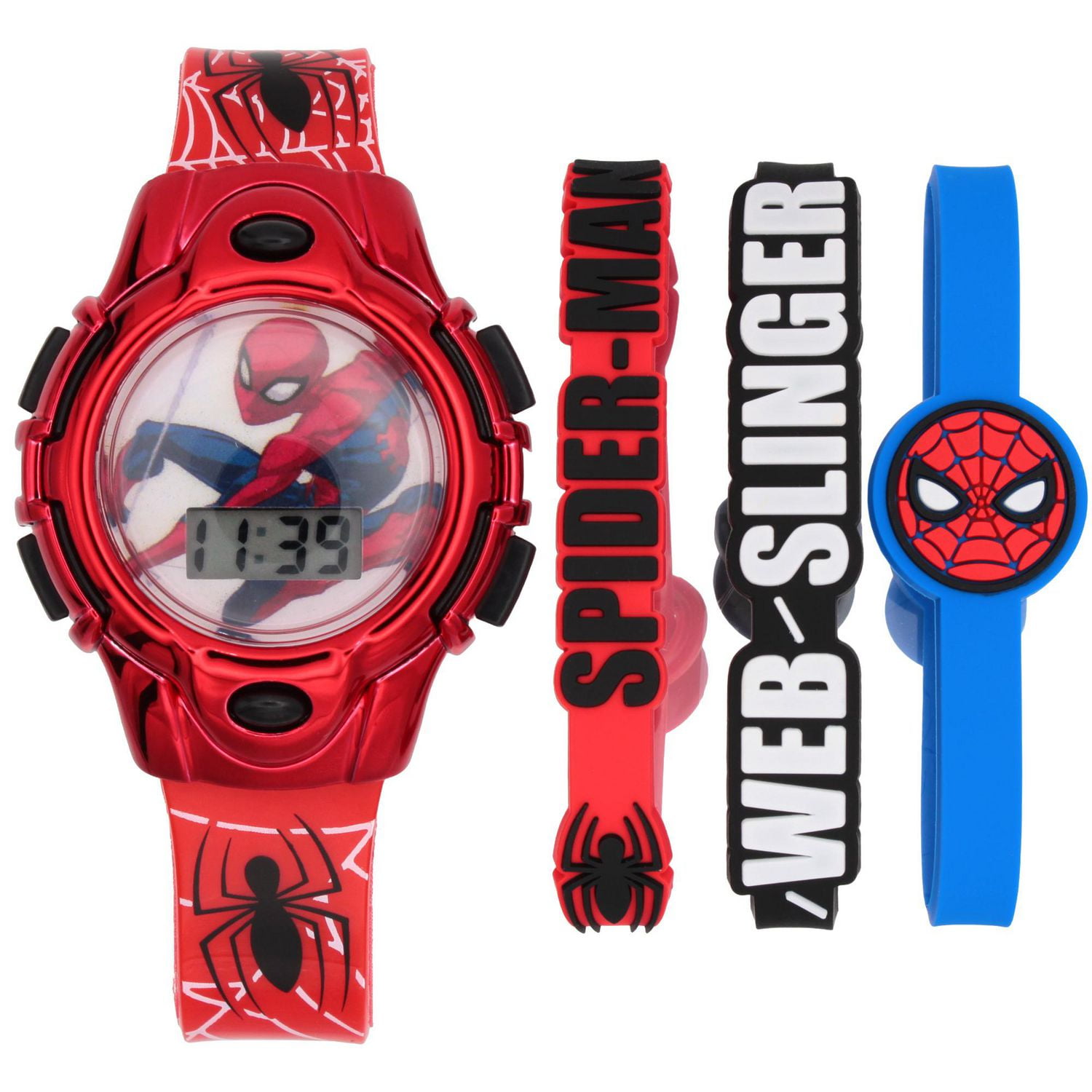 Montre Digitale Enfant Marvel Spider-Man avec Bracelets Interchangeables – Coffret 3 Bandes