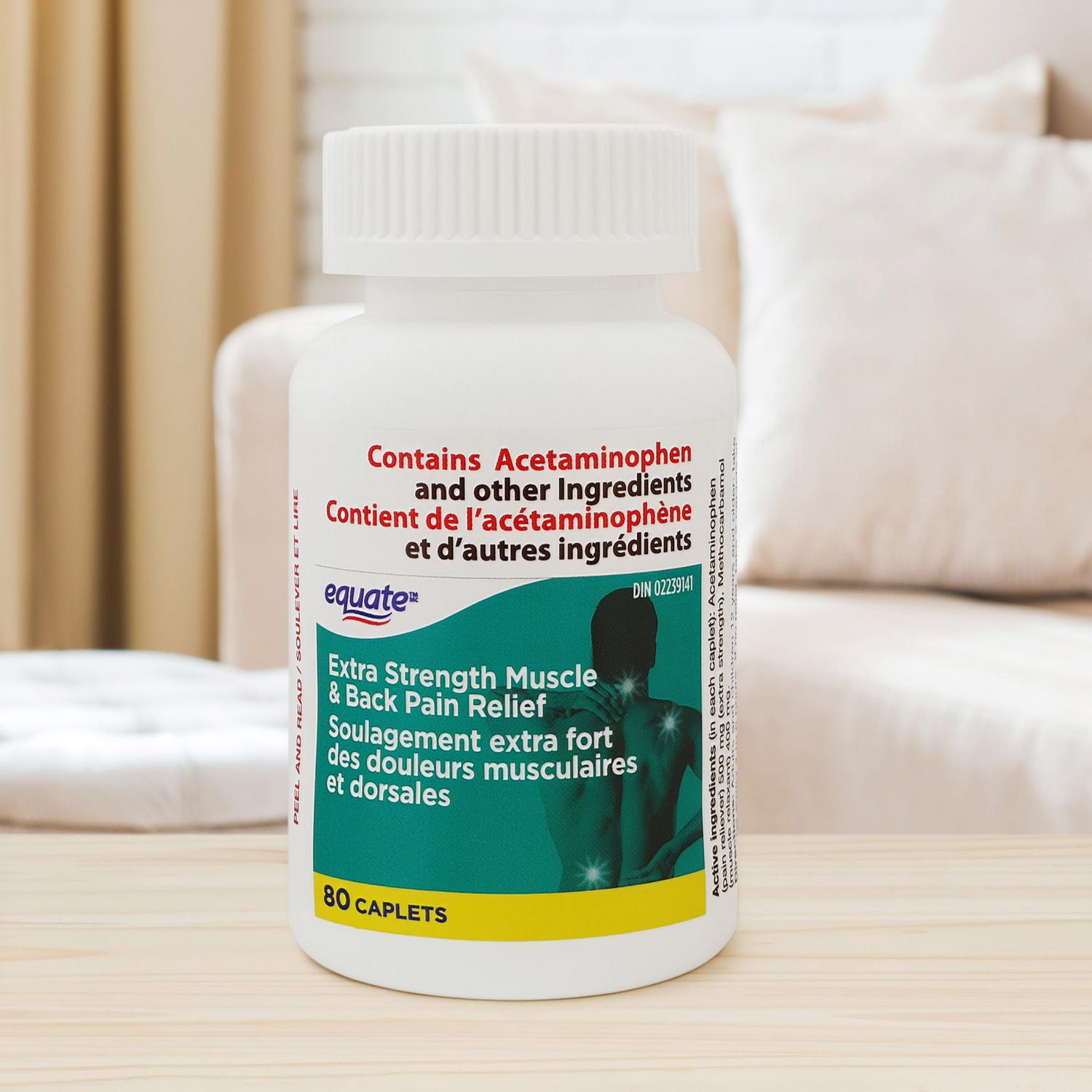 Equate Extra Strength Muscle & Back Pain Relief, 80 Caplets