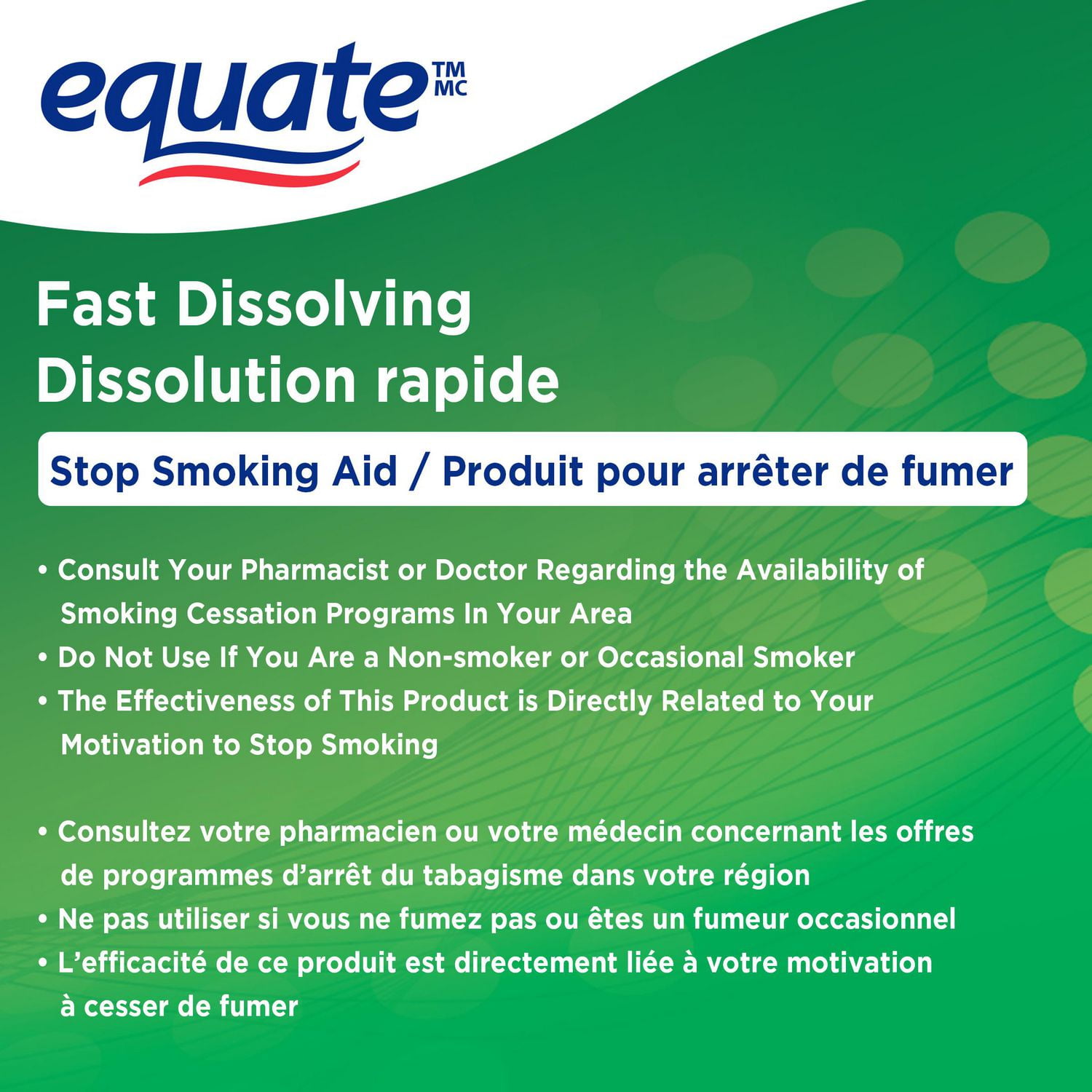 Equate Mini Pastille à la nicotine, menthe 108 mini pastilles, 2 mg