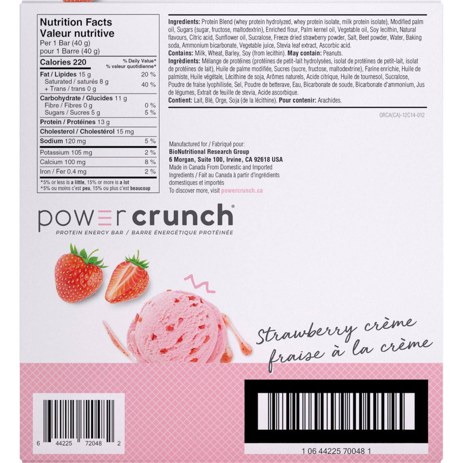 POWER CRUNCH PROTEIN BAR STRAWBERRY CREME 40G, PROTEIN ENERGY BAR