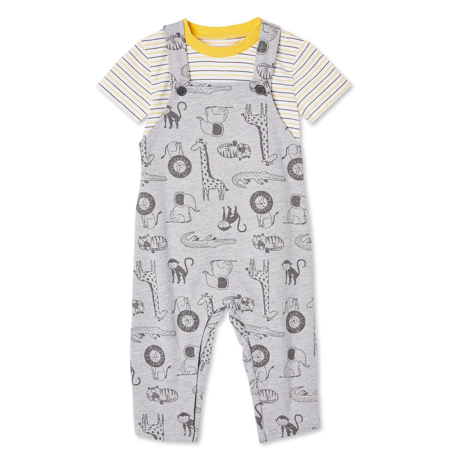 George Baby Boys' Tee and Overalls 2-Piece Set