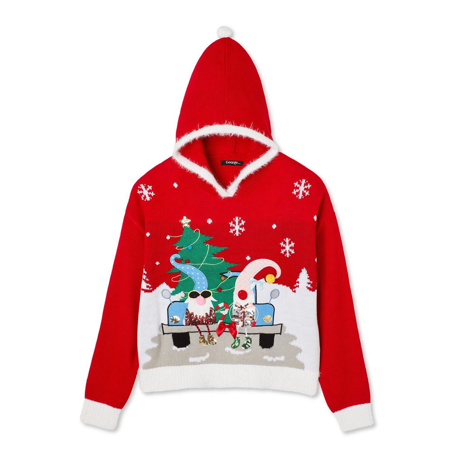 George Women's Hooded Christmas Sweater