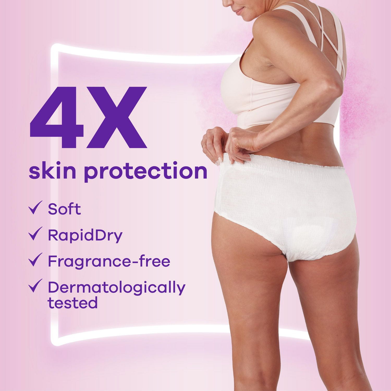 Always Discreet for Sensitive Skin Underwear, Four Times Skin Protection, Dermatologically Tested, Fragrance-Free, Maximum Absorbency S/M