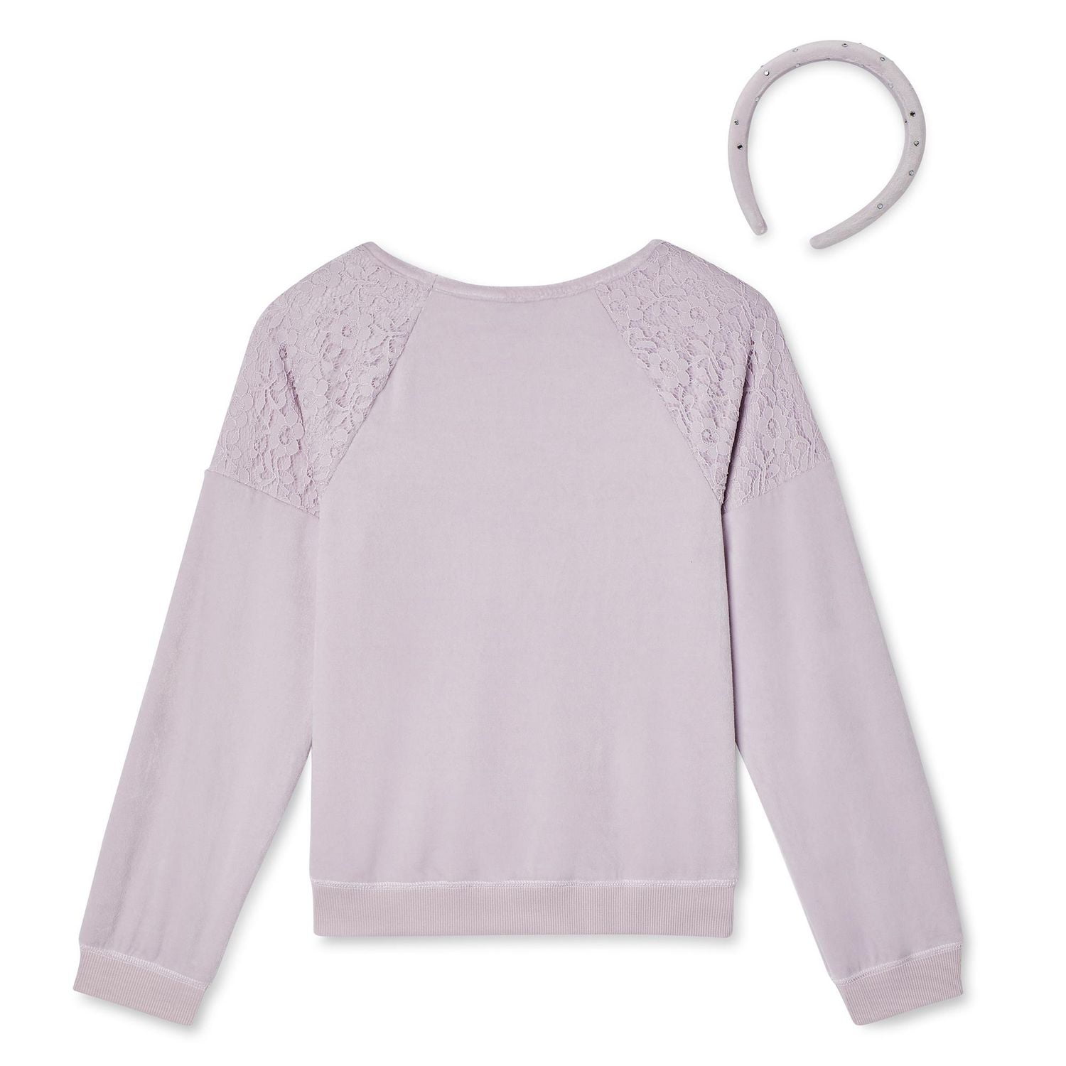 George Girls' Velour Top and Headband 2-Piece Set