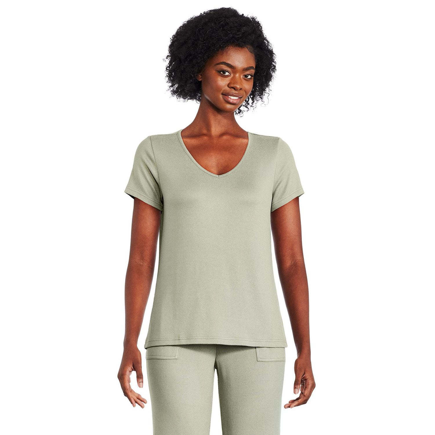 T-shirt à encolure en V et manches courtes George pour femmes