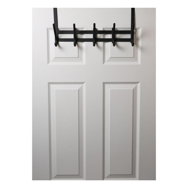 Support à suspendre au-dessus de la porte avec 10 crochet, finition nickel  noir. Colour: black, Fr