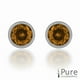 Boucles d’oreille ronds en argent slerling sertis clos de zircon cubique couleur champagne de 5 mm – image 2 sur 2
