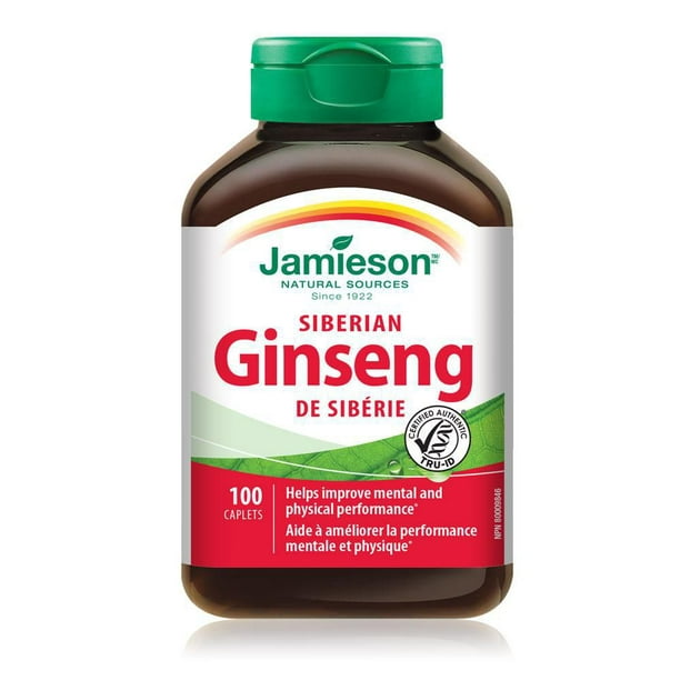 Jamieson Caplets de Ginseng de Sibérie 100 comprimés