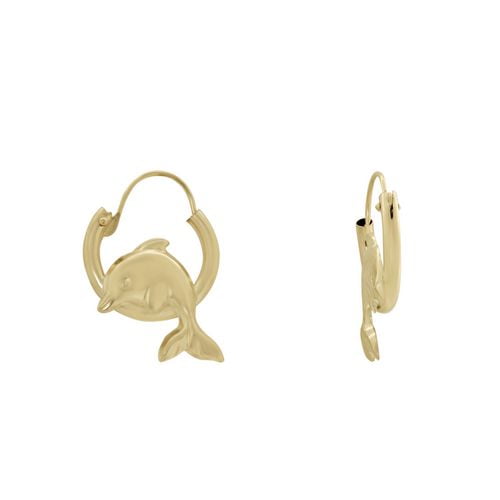 Boucles d'oreilles en or jaune 10K avec dauphin