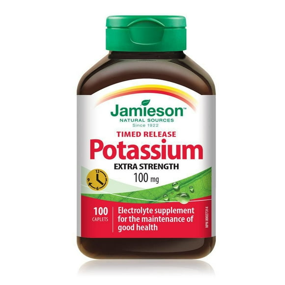 Jamieson Potassium 100 mg Timed Release Caplets, 100 caplets