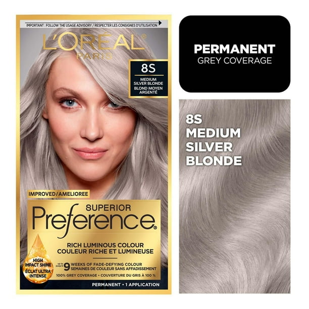 L'Oréal Paris Superior Preference Permanent Hair Dye, 100% Grey ...