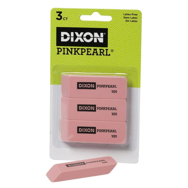 Gomme à effacer Pink Pearl de Dixon – Paquet de 3