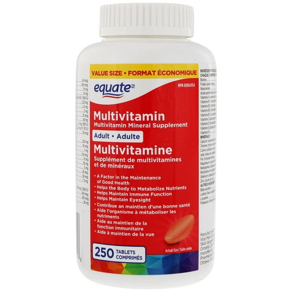 Equate Multivitamin, 250 Tablets<br>Value Size