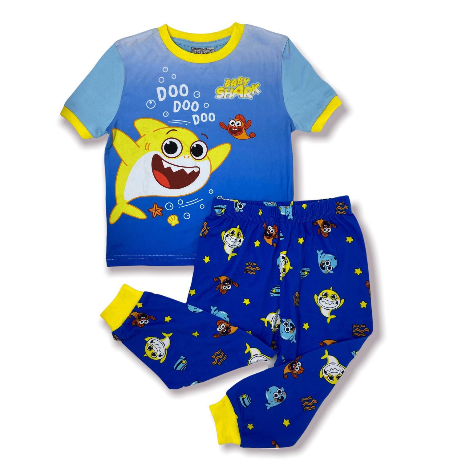 Baby Shark Toddler Boy's Short Sleeve Top and Pant Pyjamas 2 Piece Set