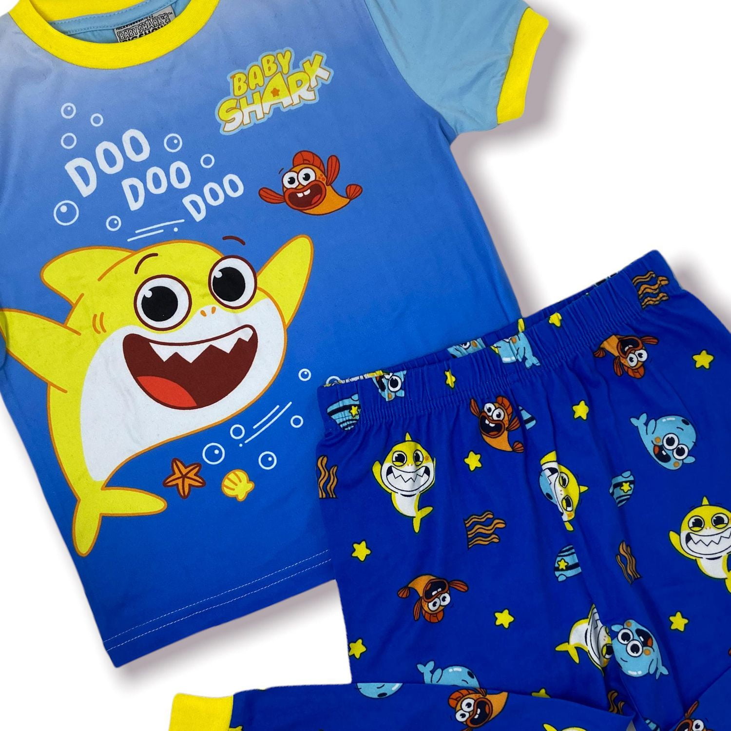 Baby Shark Toddler Boy's Short Sleeve Top and Pant Pyjamas 2 Piece Set