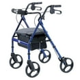 thumbnail image 1 of Hugo Blue Portable Rollator Rolling Walker with Seat, Backrest and 8" Wheels, 1 of 4