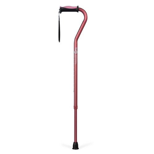 Hugo Adjustable Derby Handle Cane with Reflective Strap, Rose