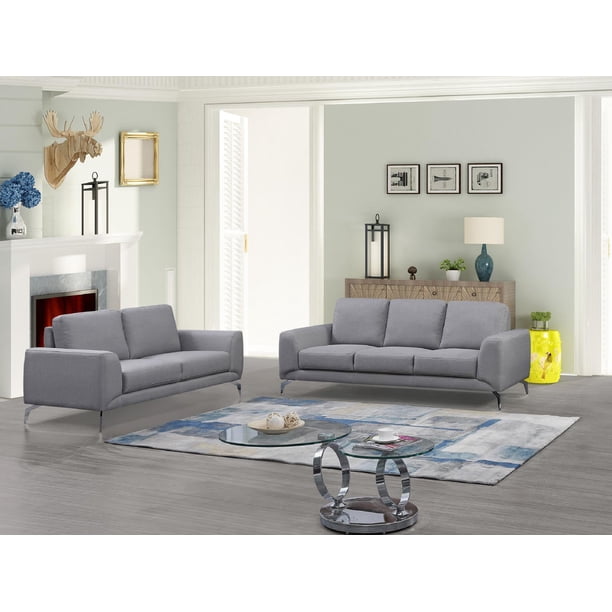 Topline Home Furnishings Light Grey Sofa Love Seat Set Walmart.ca